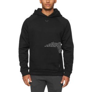 Asrv Mantra Black Men’s Fitness Patchwork Hoodie